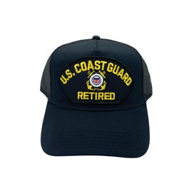 US Coast Guard Veteran Patch Adjustable Baseball Cap (US, Alpha, One Size, Black Mesh (Retired))
