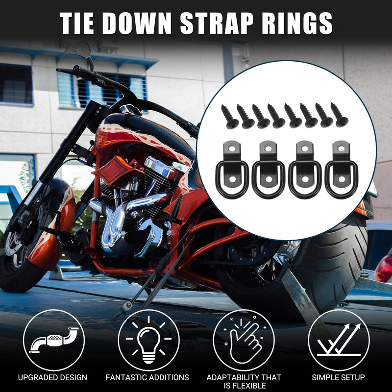 TUCKBOLD Car D-Ring Mounting Strap Rings 1/4 Inch Multi-Purpose Anchor