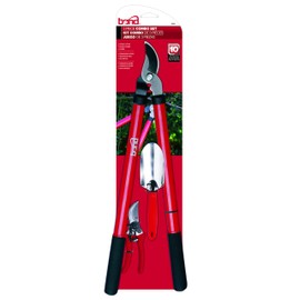 Bond Manufacturing 5939 3-Piece Combo Pruner, Bypass Lopper, Trowel, Red/Black
