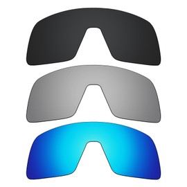 Alphax 3 Pair Polarized Replacement Lenses for Oakley Sutro Lite OO9463 - Black+Titanium+Blue