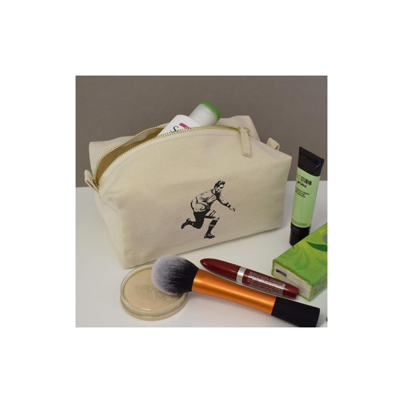 'Vintage Rugby Player Running ' Canvas Wash Bag/Makeup Case (CS00041848)