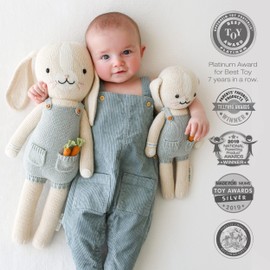 cuddle + kind Henry The Bunny Regular 20" Hand-Knit Doll – 1 Doll = 10 Meals, Fair Trade, Heirloom Quality, Handcrafted in Peru, 100% Cotton Yarn
