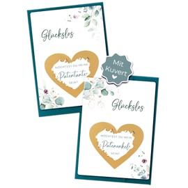 Joli Coon 2 Scratch Cards Set - Godfather and Godmother Ask with Envelopes