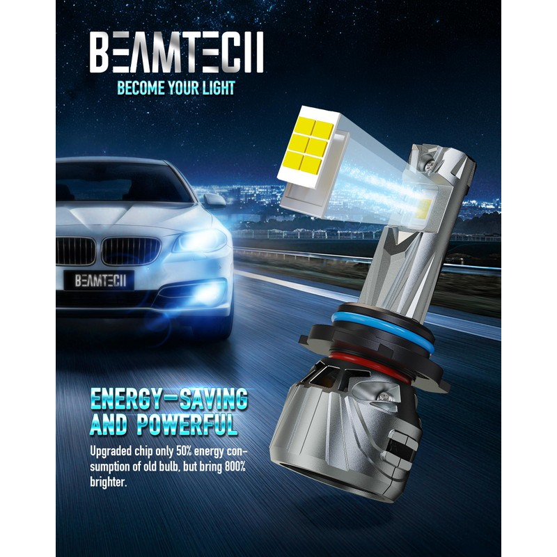 BEAMTECH 9006 Bulb, Fit For 1987-2005 LeSabre, 1999-2004 S10, 1996-2023