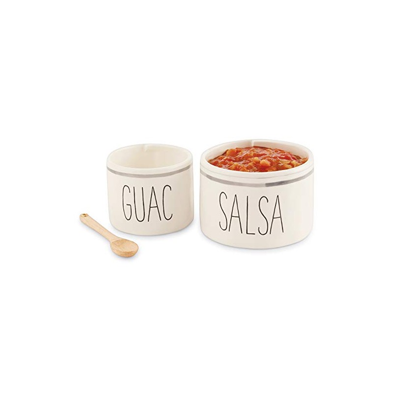 Mud Pie Salsa & Guac Bowl Set, white, salsa 3""