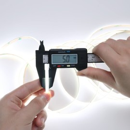 TOPAI 12V Thin 3mm COB LED Strip 6000K Daylight 16.4ft Bright White CRI>90 Uniform Dotless 384LEDs/M Adhesive Flexible Cuttable LED Tape Light for DIY, Bedroom, Under Cabinet Lighting