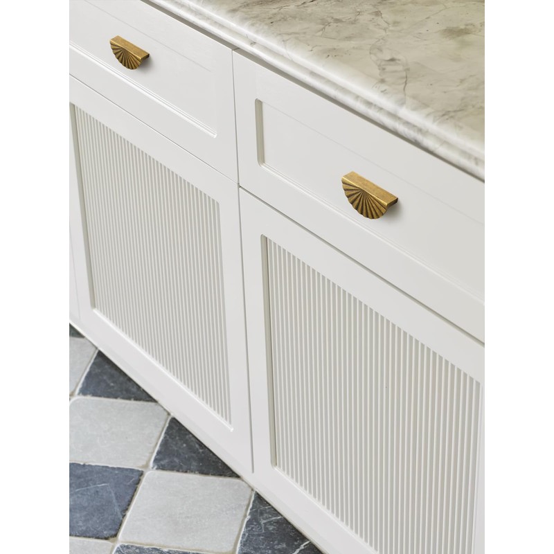 JIASENBAO 5 Pack Antique Brass Cabinet Pulls 3" Hole Center