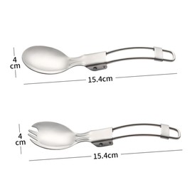Gatuida 1 Set Folding Stainless Steel Tableware Portable Picnic Forks Spoons for Outdoor Activities Compact Convenient Cutlery for Camping Hiking BBQ and More