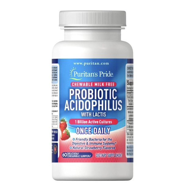 Puritan's Pride Chewable Probiotic Acidophilus with Lactis-60 Chewables