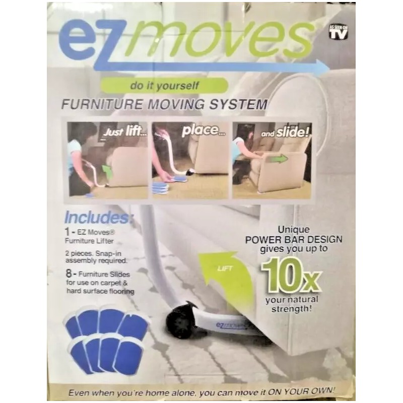 EZ Moves Furniture Moving System w/ 8 slides & Lifter