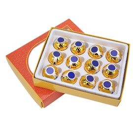 12Pcs Colored Golf Ribbon Balls Ceremony Gift Golf Ball Decorative Training Ball for Celebration Indoor OutdoorGold Plating