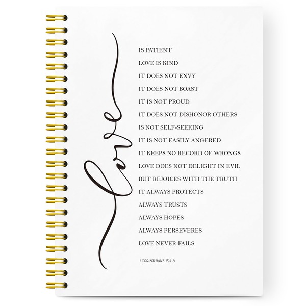 VONTP Christian Notebook,Love is Patient Love is Kind Spiral Notebook,1