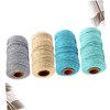 Operitacx 4 Pack Braided Cotton Rope Rolls 2mm Thick Multi