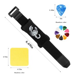 Guitar String Mute Damper, Fretboard Mute Band, Guitar Mute Damper, Soft Material, Adjustable Muting Solution for Clear Sound, Ideal for Guitars, Basses & Ukuleles, Scorpion