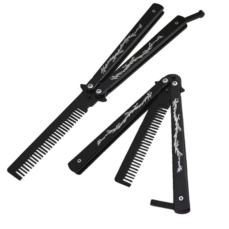 Funtuan Dragon Totem Stainless Steel Practice Butterfly Knife Trainer and
