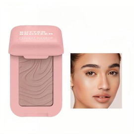 Melemando 4 Color Embossed Matte Butter Bronzer, Fade and Transfer-Resistant Bronzer, Color Corrector Cosmetics for Long-Lasting Makeup