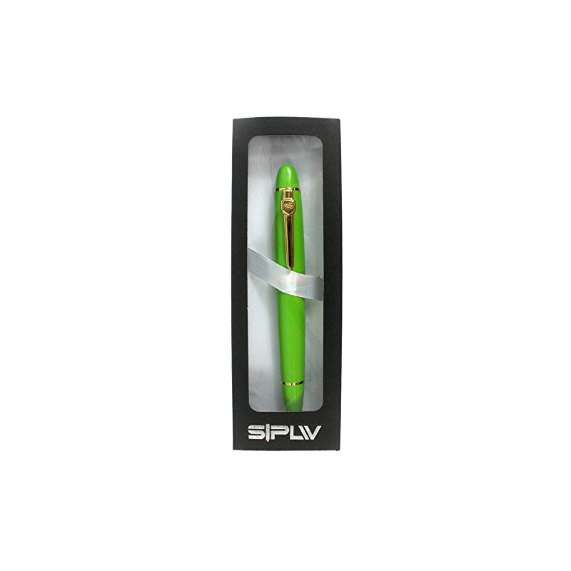 Pluma estilográfica Jinhao 159, punta mediana 18KGP, borde dorado, verde