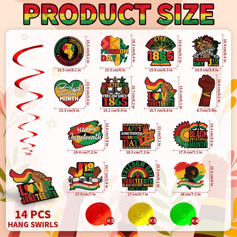 Juneteenth Decorations Set, Pre-strung Glitter Happy Juneteenth Banner Freedom Day