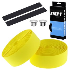 EMPT ES-JHT020 EVA Road Handlebar Tape, Cushion EVA Bar Tape, Road Pista Drop Handlebar Tape, *End Caps and End Tapes Included (Yellow (Yellow))