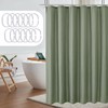 Sage Green Waffle Shower Curtain, Waffle Texture Green Bathroom Curtain