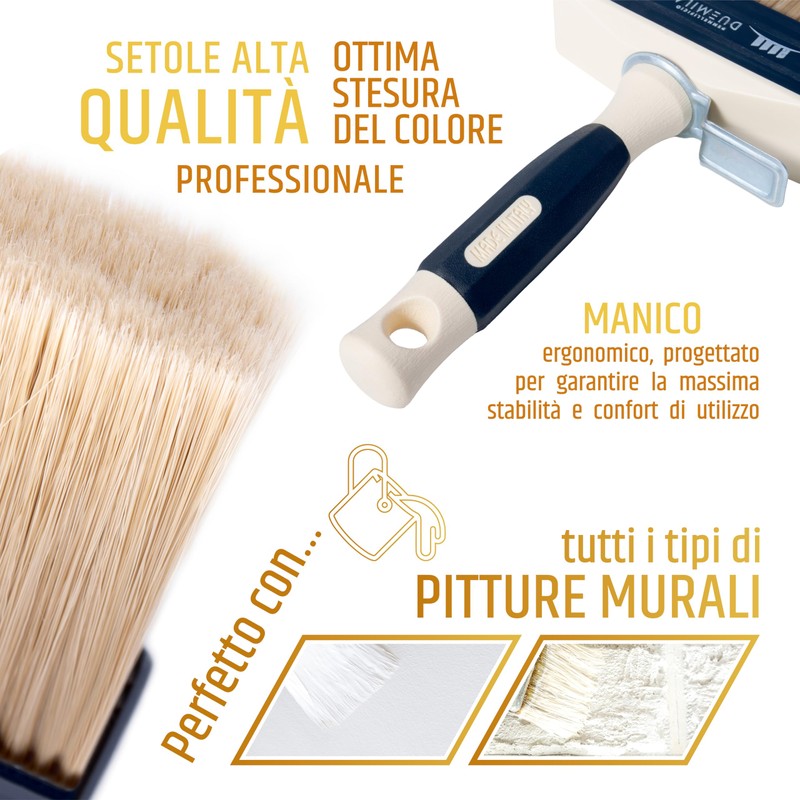 PENNELLIFICIO 2000 Ceiling Brush with Plastic Handle Paint Brush for