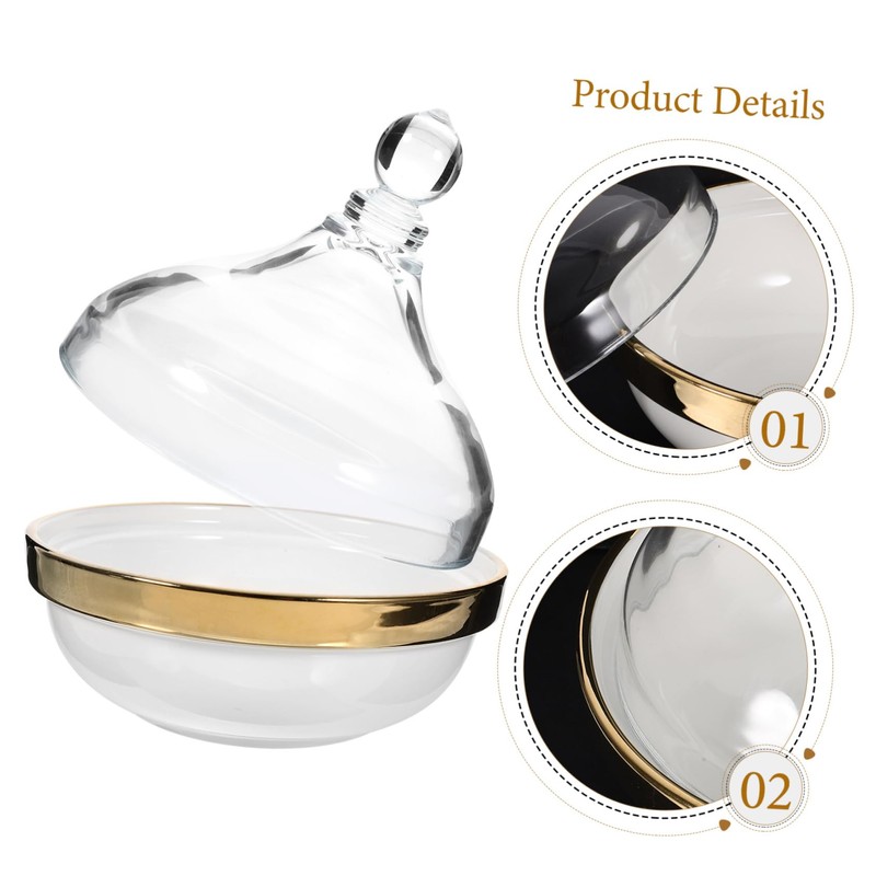 CIYODO Elegant Lidded Dessert Bowl Baking Pudding Rice Fruits Comfortable