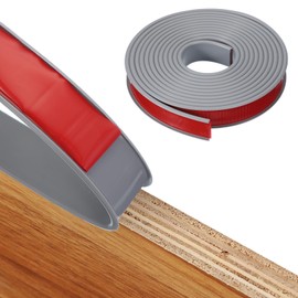 MECCANIXITY TPE U-Shape Edge Banding Self Adhesive Flexible Veneer Edging Trim 7/8 Inch x 13ft Furniture Edge Protector for Shelf Cabinet Table Repair Restoration (Gray)