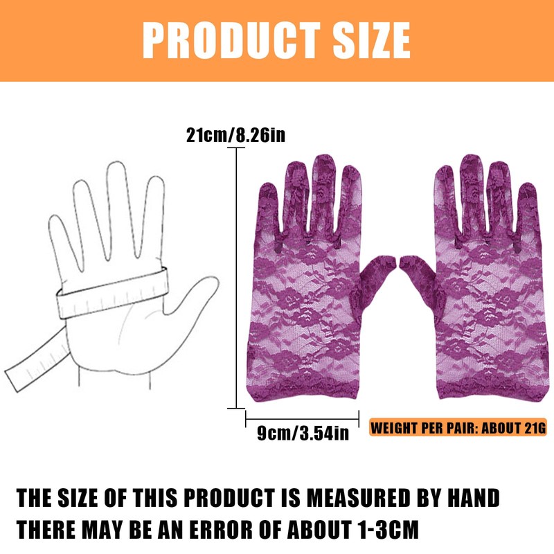 Kingsie Women's Lace Gloves, Thin, UV Protection, Sunscreen, UV Protection,