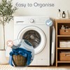 35L Large Rolling Collapsible Laundry Basket with Wheels, Foldable Plastic