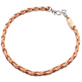 GoodsLand GD-WLCHAIN-02 [Genuine Leather Leather] Cowhide Wallet Chain Leather Braided Long Stylish Men's Approx. 22.8 inches (58 cm), Nascan Carabiner, Keyring, Biker, Keychain, Key Chain, Cord,