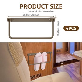 HGQiviut 4 Packs Foldable RV Shoe Rack, Aluminum Wall Mounted Shoe Organizer, Efficient Hanging Shoe Rack for Various Shoes, Shoe Holder and Storage Rack for RV Camper Travel Trailer