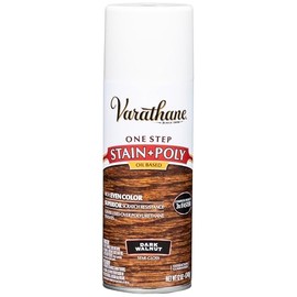 Varathane 243870 Oil-Based One Step Stain + Poly Spray, 12 oz, Dark Walnut