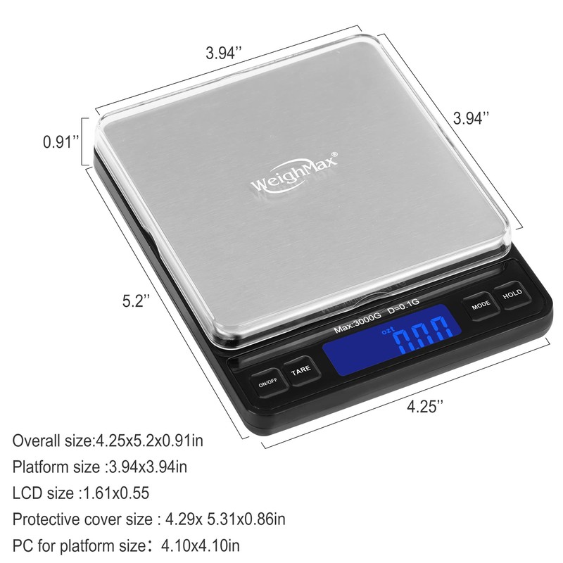 Weighmax Duo Series W-7800 High Precision 0.1g/0.01oz 3000g Digital Pro