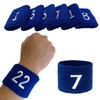 Couver Unisex Blue Sports/Athletic with Number Embroidery Sweat Wristband, Number