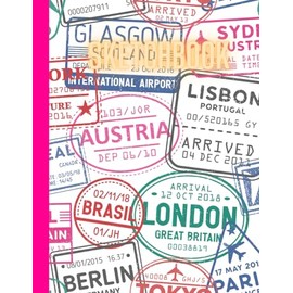 Travel Stamps Sketchbook: Visa Stamps Pattern Sketchbook, Notebook Journal for Kids teens and adults, Drawing notebook for writing and sketching, ... Paper Pad 8.5" x 11" - Notebook 100 Pages