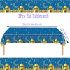 2Pcs Ramadan Table Cloth for Eid, 130*220cm Blue Gold Plastic