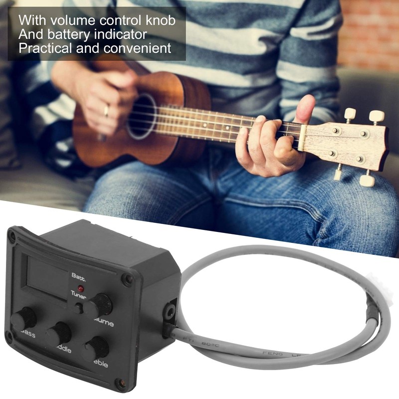 Ukulele Pickup, Electric Box Equalizer 20HZ-20KHz Musical Instrument Accessories Durable
