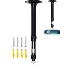 2-Be-Best Universal Projector Mount Height 13-17in 360° Rotatable Angle Projector Drop Ceiling Mount Projector Wall Holder Silver for Projectors CCTV DVR Camera (Black)