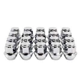 12mmx1.5 Lug Nuts Factory Wheel Lug Nuts Set of 20 for 2006-2019 Fusion, 2000-2019 Focus, 2001-2019 Escape Chrome Stock Chrome Closed End Lug Nut