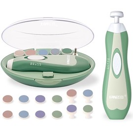 Fansidi Baby Nail Trimmer Electric, Easy & Safe Nail File for Newborn to Toddler, Whisper-Quiet Nighttime Use, Precise 4-Stage Grinding Heads, LED Lig