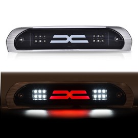 G-PLUS LED Third Brake Light Compatible With Dodge RAM 2002 2003 2004 2005 2006 2007 2008 2009, 3RD LED Bar Brake/Cargo Light,Type X Smoky lens Black Housing