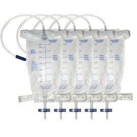 750ML Leg Bag Urinary Drainage Bag Anti-Reflux Valve T-Tap Drain 5PCS