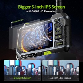 Teslong Dual/Triple Lens NTS500 Industrial Borescope Inspection Camera w/ 5in HD Screen - Only NTS500 Monitor