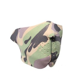 Green Camo Style Neoprene Facemask excellent for bikers