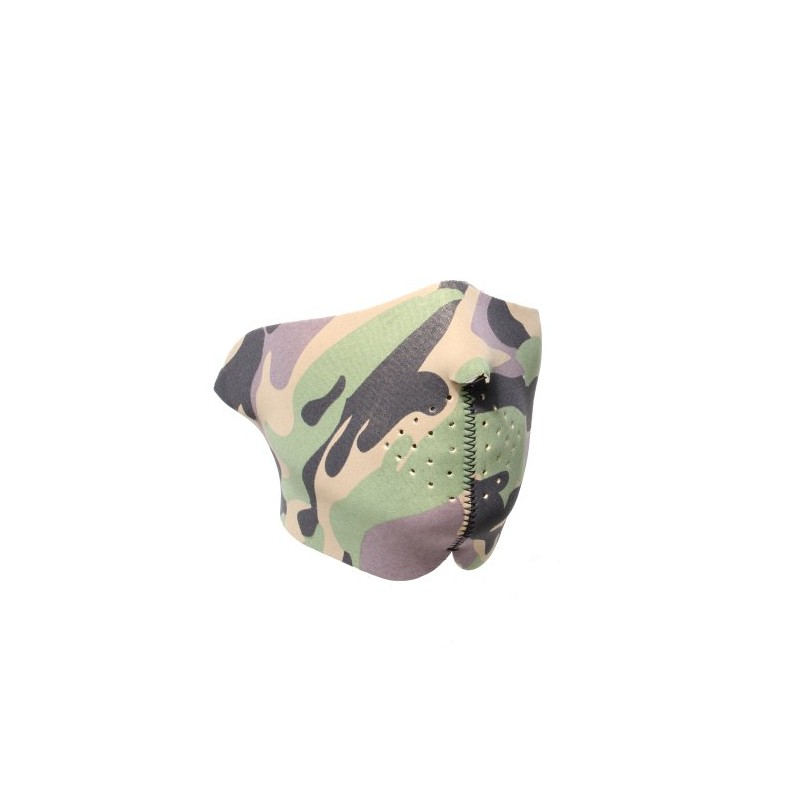Green Camo Style Neoprene Facemask excellent for bikers