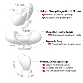 VARLIKIYAZ Heart Shaped Ring Gift Box Romantic Unique Design Ring Holder Jewelry Case For Gifts, Wedding, Engagement, Proposal, Birthday and Anniversary (Red)