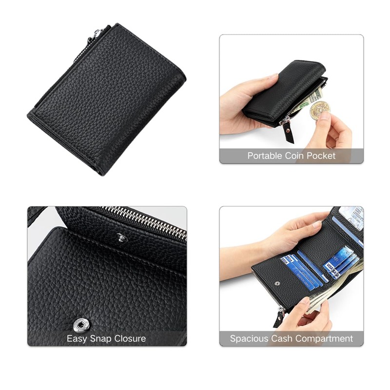 Mudono Women’s Wallet Small Genuine Leather Credit Card Holder RFID