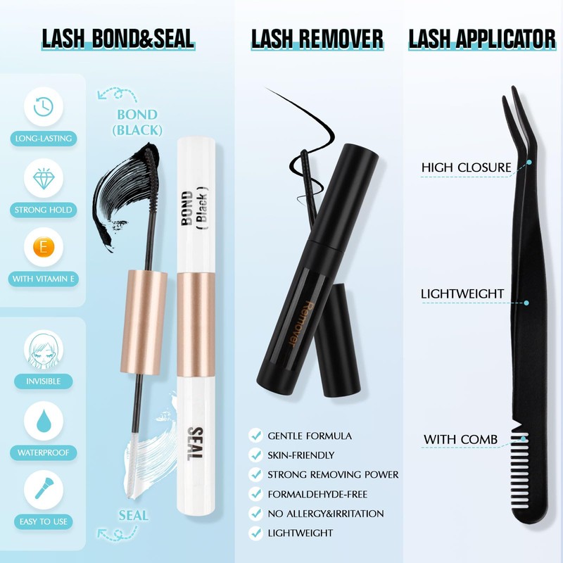 Oreola Eyelash Extension Set 228 Pieces Individual Eyelashes with Binding