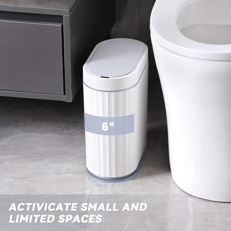 ELPHECO Bathroom Motion Sensor Bin 7.5 Litre Automatic Bin, 8L