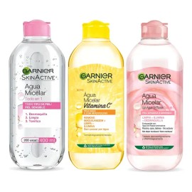 Pack Garnier 3 Agua Micelar: Rosas, Vita C, Todo En 1